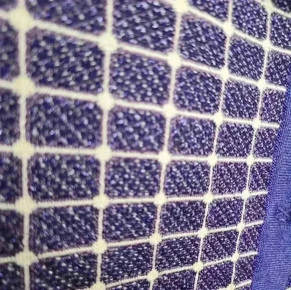 SOCA ST JOHN Blurple Metallic Knit Cardigan Sweater Sz Small Wool Silk Cashmere - Picture 4 of 7